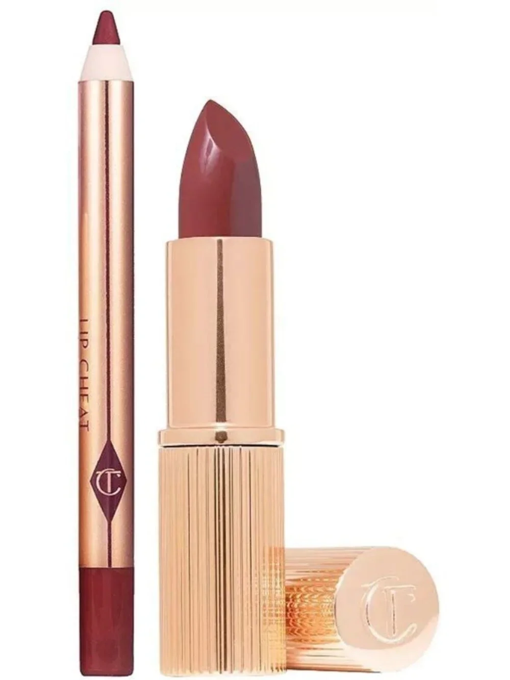 New Charlotte Tilbury Mini Pillow Talk Lipstick & Liner Set, Pillow Talk Intense